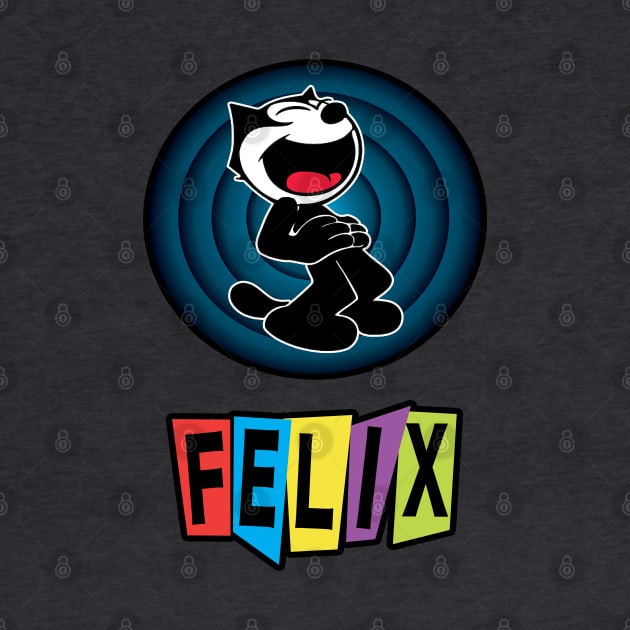 Felix the Cat Cartoon | Cat Laughing Happy Blue Vintage Retro by VogueTime